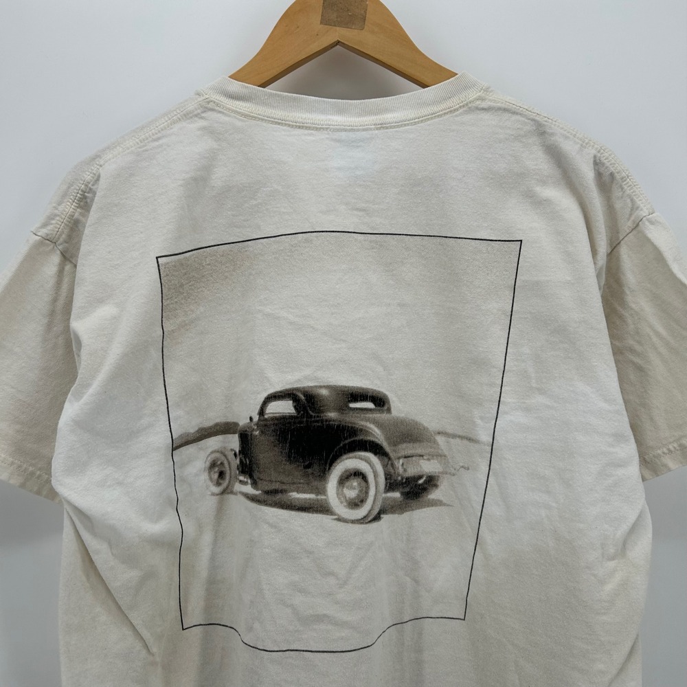 The Rodder's Journal Hot Rod Graphic T-Shirt Mens Large Cream Gildan Cotton